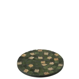 J-Line Mozaeik plateau - dienblad - glas - groen - S