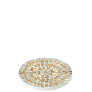 J-Line Mozaeik plateau - dienblad - glas - zilver/ goud - S