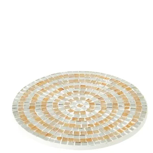 J-Line Mozaeik plateau - dienblad - glas - zilver/ goud - M