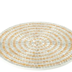 J-Line Mozaeik plateau - dienblad - glas - zilver/ goud - L