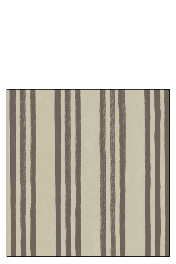 J-Line Pak 20 Servetten Strepen Papier Taupe/Bruin Large