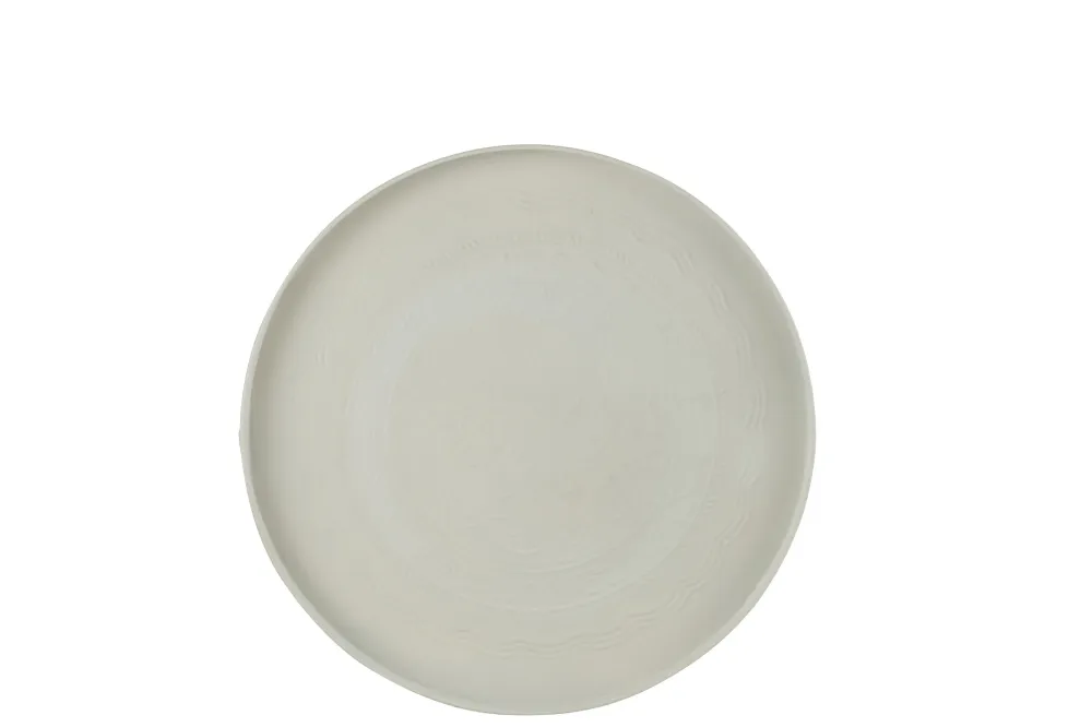 J-Line Plateau Rond Klassiek Ijzer Wit Medium