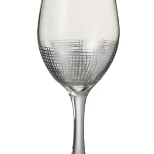J-Line Raster glas op voet - wijnglas - transparant/ zilver
