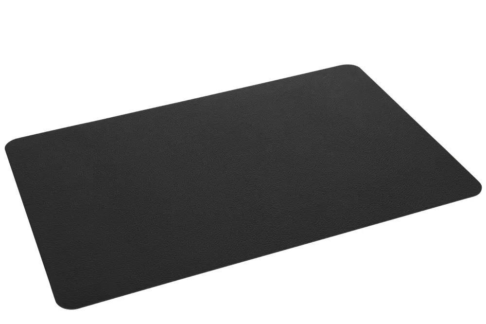 J-Line Rechthoek placemat - kunststof - zwart - 6x