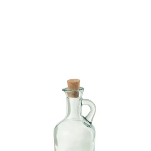 J-Line Tuit Rond karaf + stop - glas/ kurk - transparant/groen