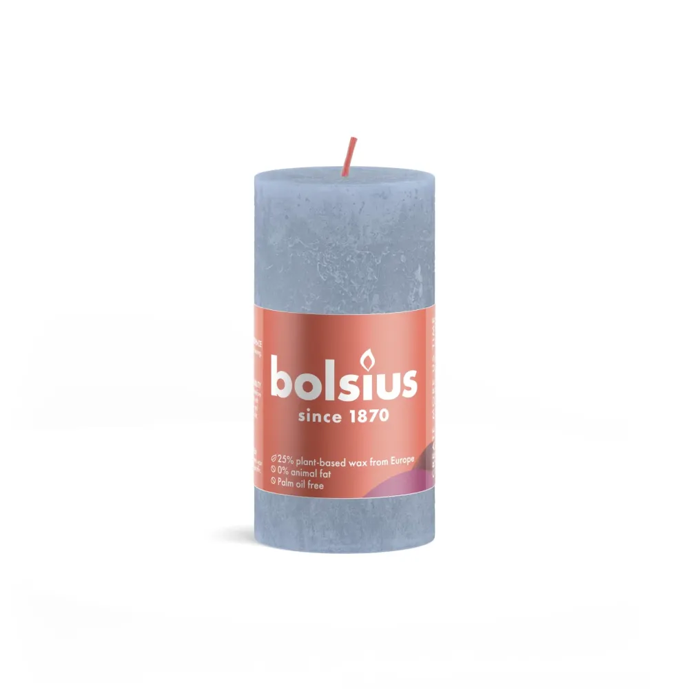 Kaarsen rustiek 100/50 Sky Blue 8st -