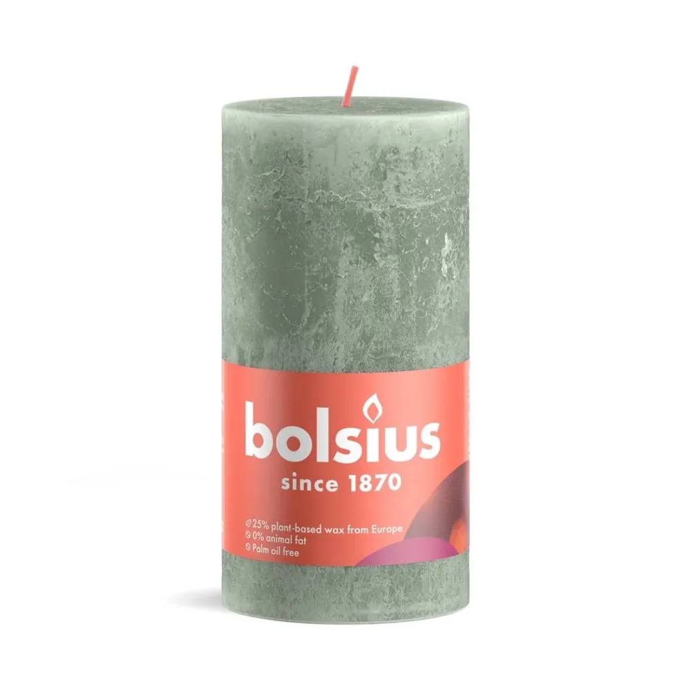 Kaarsen rustiek 130/68 Jade Green 4st -