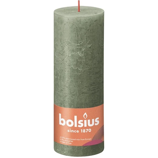 Kaarsen rustiek 190/68 Fresh Olive -