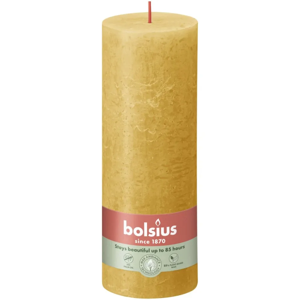 Kaarsen rustiek 190/68 Honey Yellow 4st -