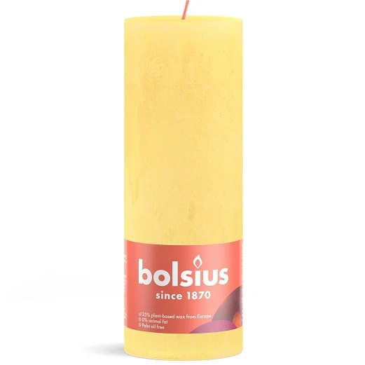 Kaarsen rustiek 190/68 Sunny Yellow 4st -