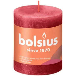 Kaarsen rustiek 80/68 Delicate Red 4 stuks -