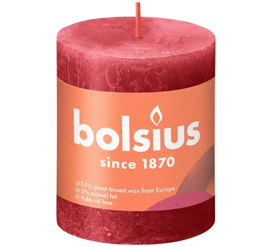 Kaarsen rustiek 80/68 Delicate Red 4 stuks -