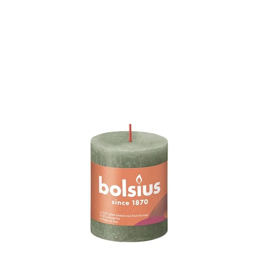Kaarsen rustiek 80/68 Fresh Olive 4 stuks -