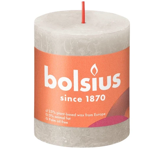 Kaarsen rustiek 80/68 Sandy Grey 4 stuks -