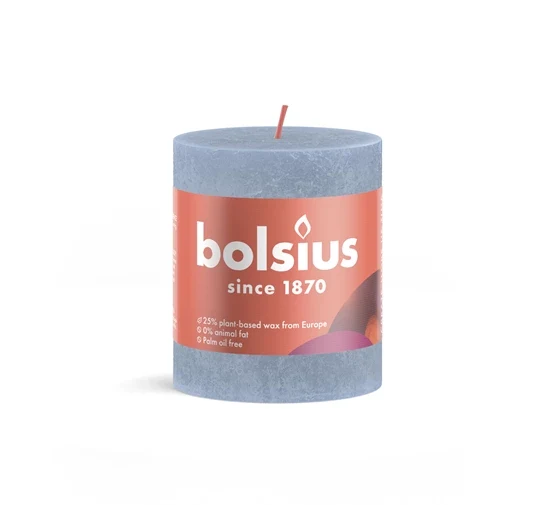 Kaarsen rustiek 80/68 Sky Blue 4 stuks -