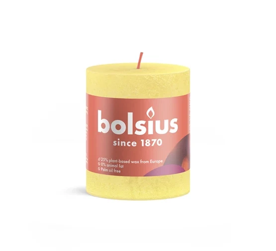 Kaarsen rustiek 80/68 Sunny Yellow 4 stuks -