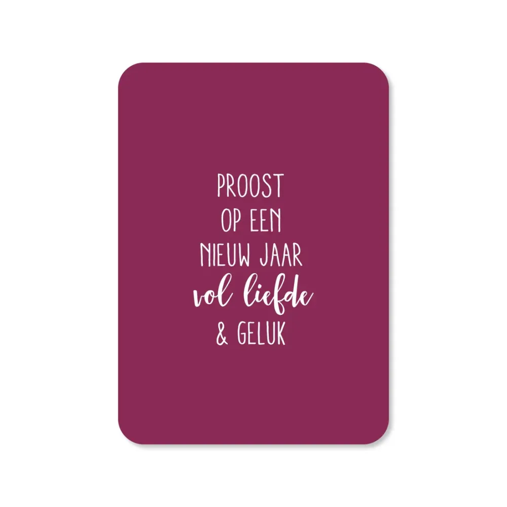 Kaartje Proost op een nieuw jaar Kaartjes van Maaike