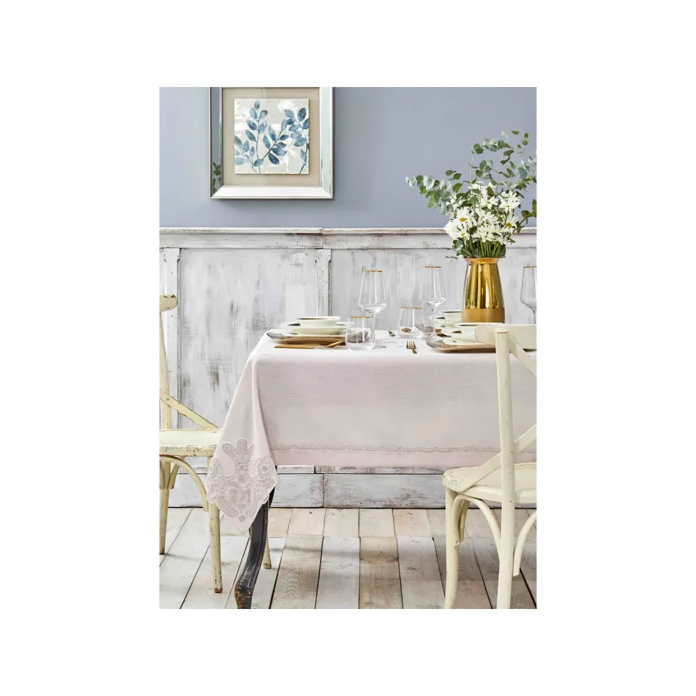 ADES PUDRA FRANSIZ DANTELLİ MASA ÖRTÜSÜ 160X240 KARACA HOME