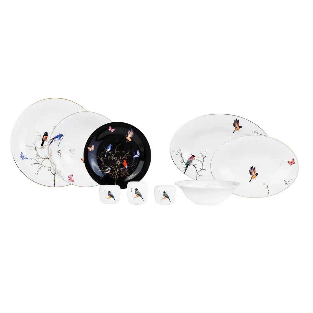 Karaca Fine Pearl Grace Black - 58-delig parelservies voor 12 personen