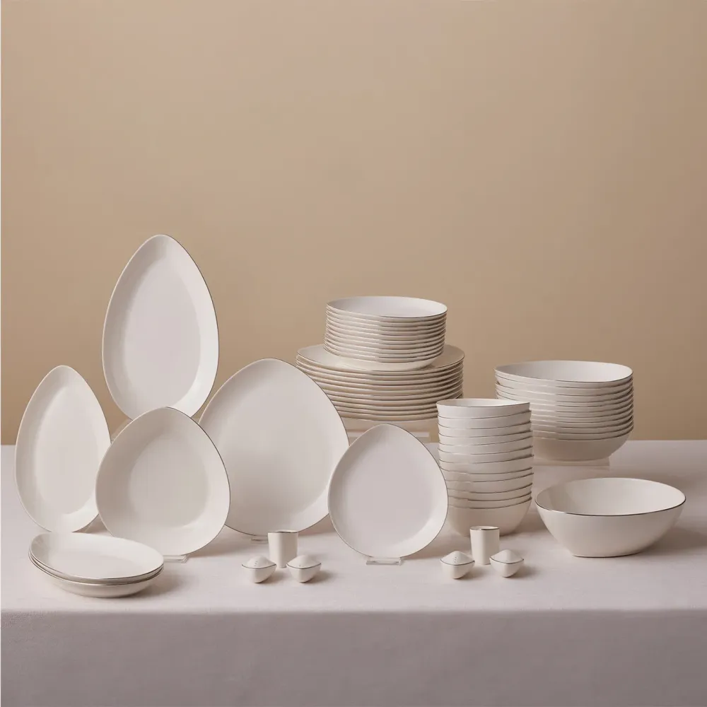 Karaca Red Carpet Collection Streamline Saki Platinum 59-delige serviesset voor 12 personen