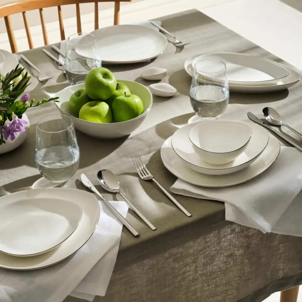Karaca Red Carpet Collection Streamline Saki Platinum 59-delige serviesset voor 12 personen