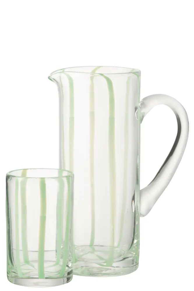 Karaf Strepen Glas Transparant/Groen