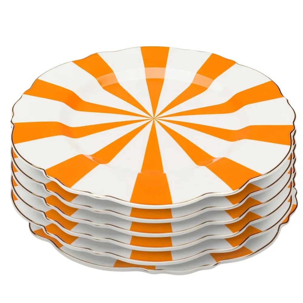 Kare Design Borden Harlequin Ø22cm oranje (6/set)