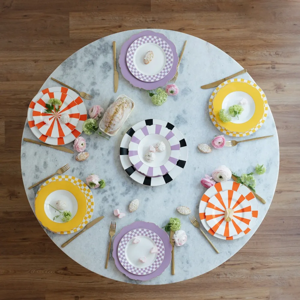 Kare Design Borden Harlequin Ø22cm oranje (6/set)