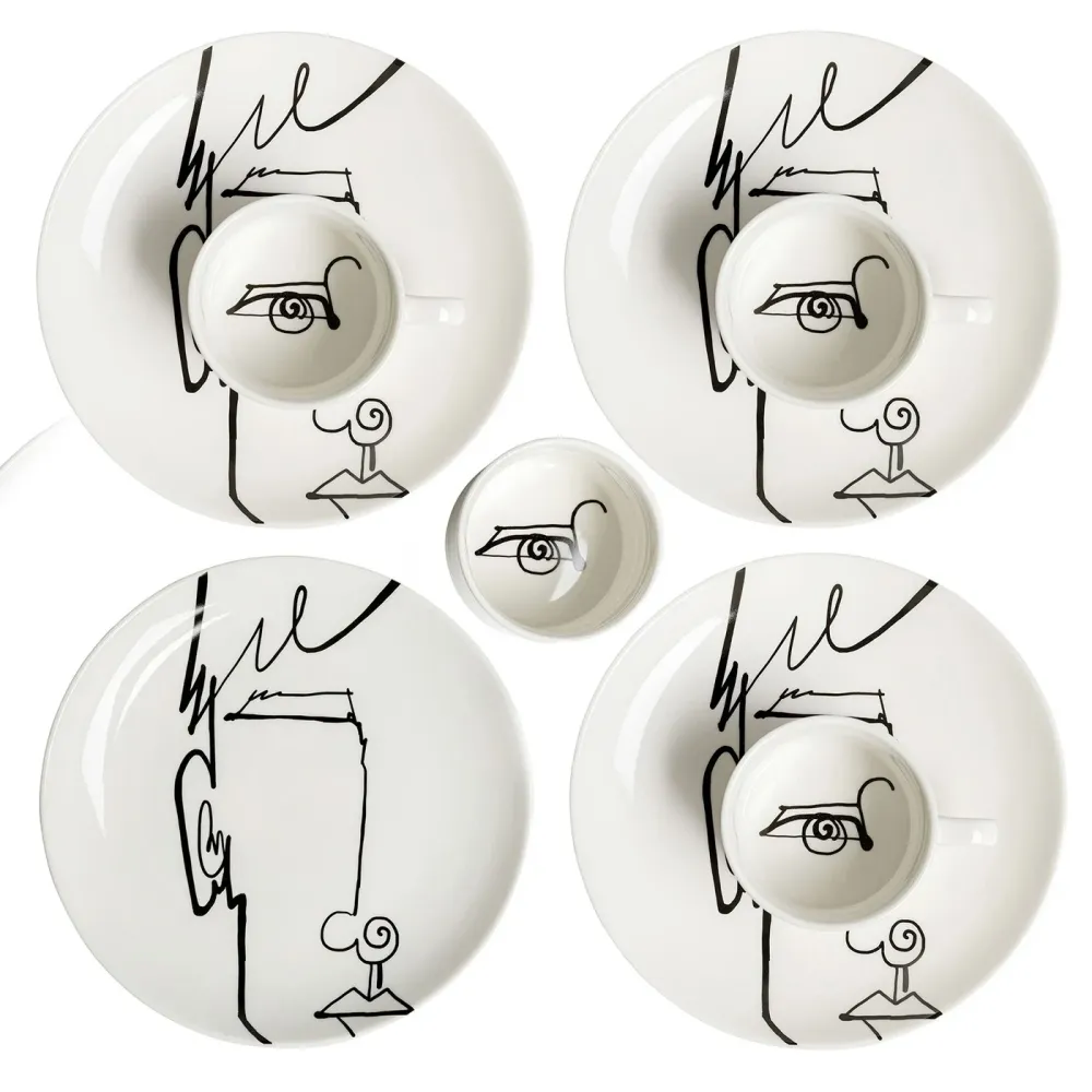 Kare Design Koffie Kopjes Viso man (4/set)
