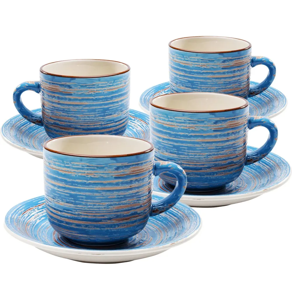 Kare Design Koffiemok Swirl blauw (4/Set)