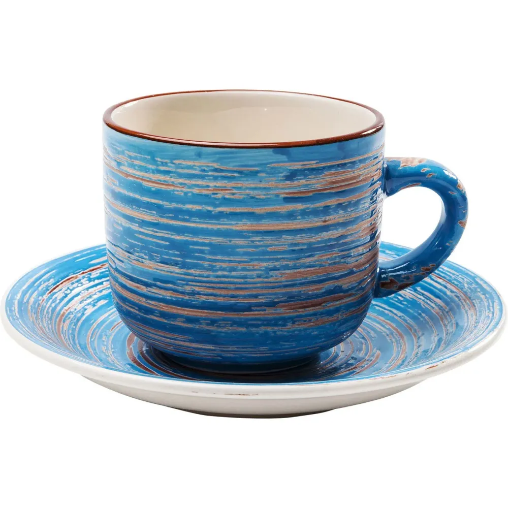 Kare Design Koffiemok Swirl blauw (4/Set)