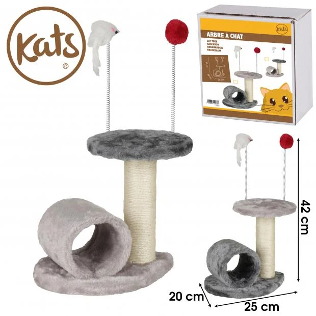 Kattentoren klein met speelgoed KATS
