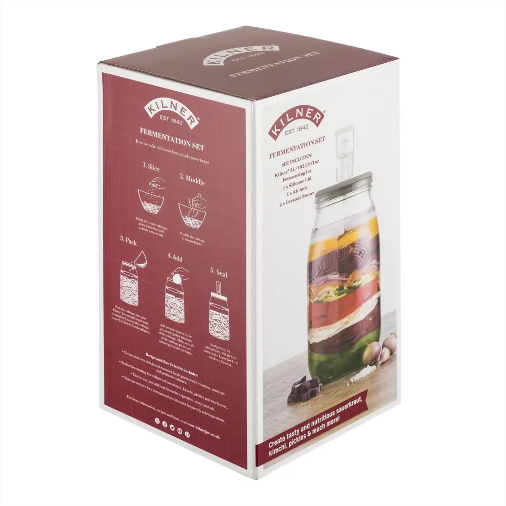 Kilner Set om te fermenteren 3L