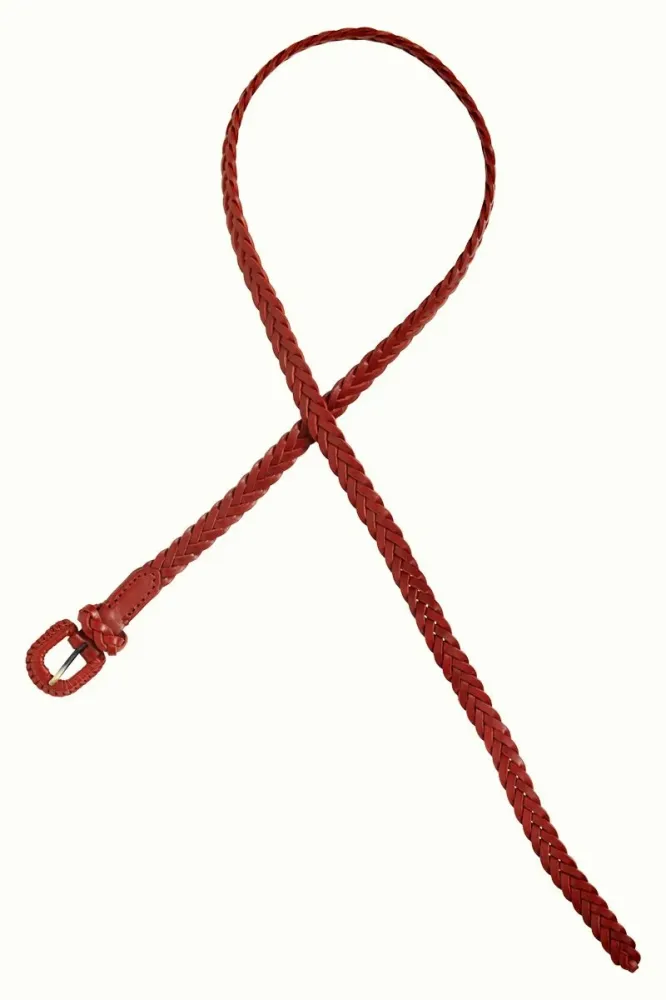 Rode gevlochten riem | King Louie Braidy belt henna red 95
