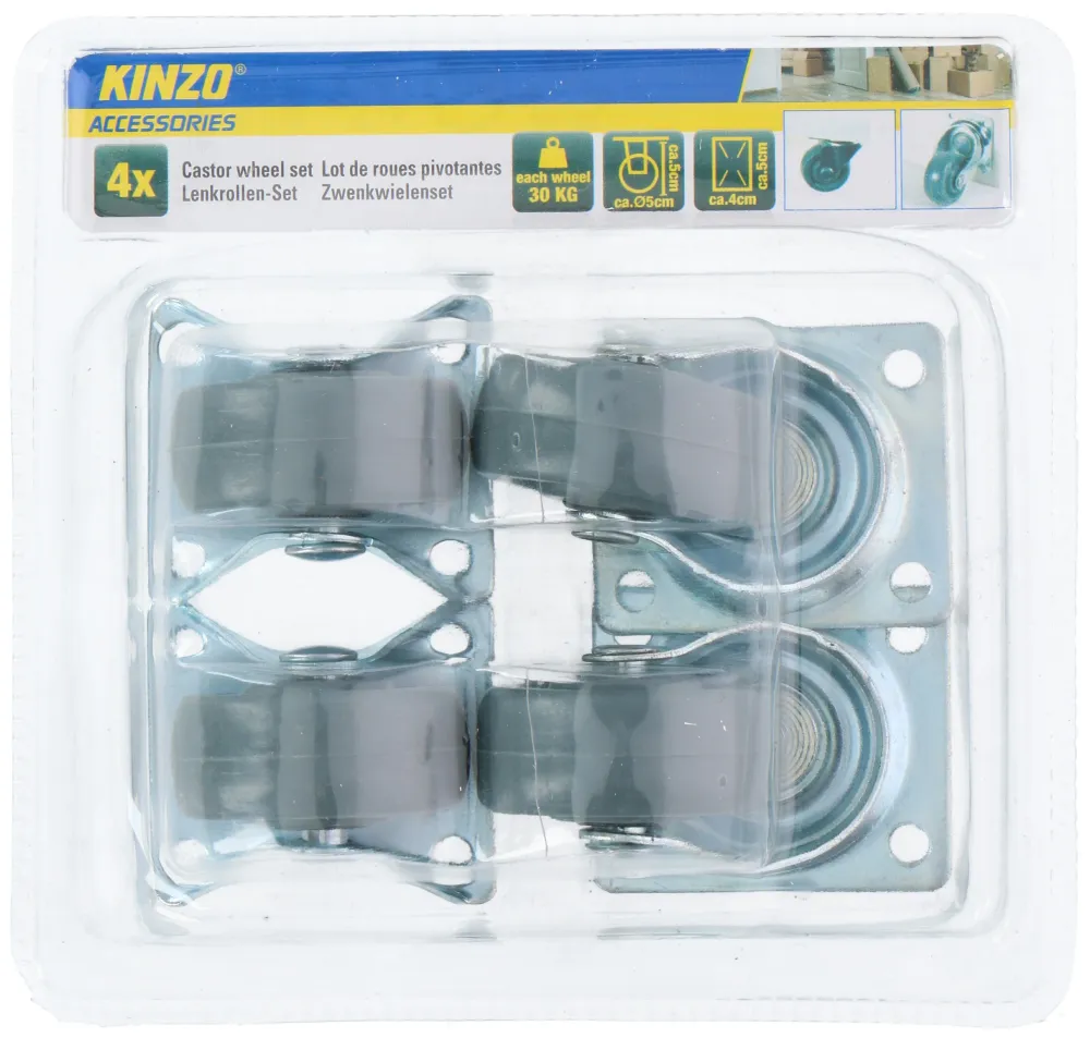 Zwenkwielenset 4st KINZO