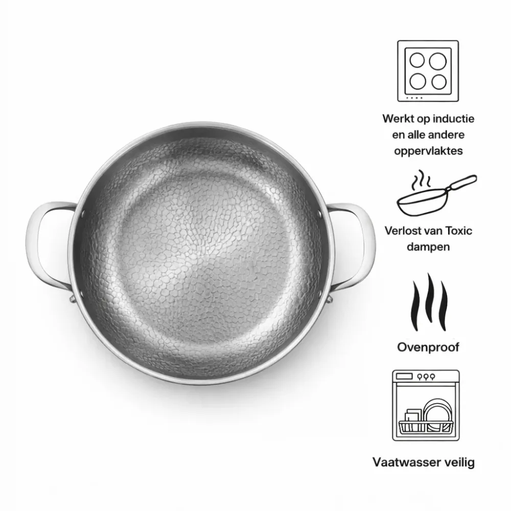 Kitchen4you | Diepe Stoofpan Roestvrij Staal