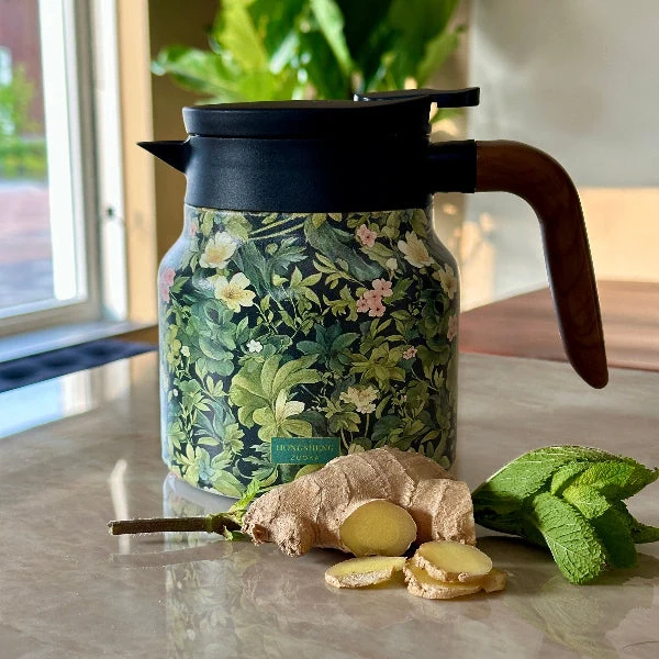 Kitchen4you | Theepot RVS Dubbelwandig Bloemenprint