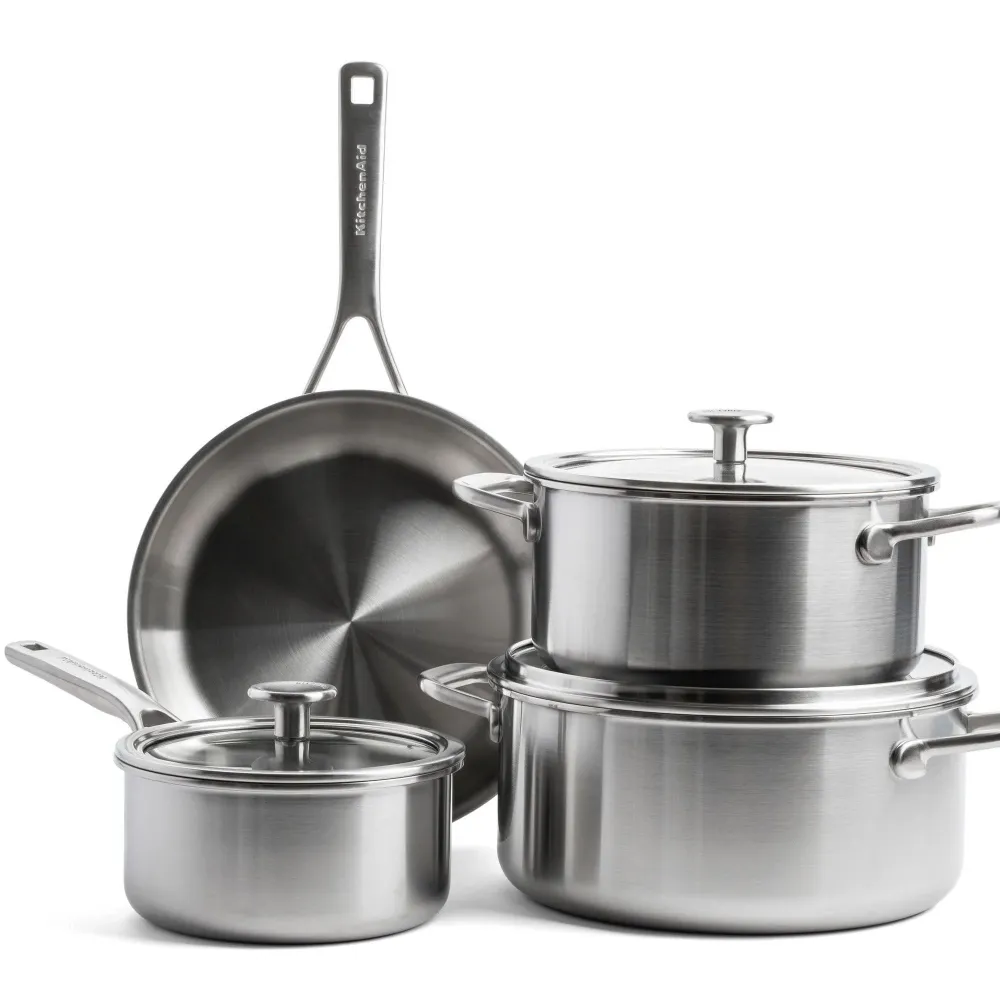 KitchenAid Multi-Ply Stainless Steel Braadpan 24cm/Kookpot 20+24cm/Steelpan 16cm 7-delig KITCHENAID COOKWARE