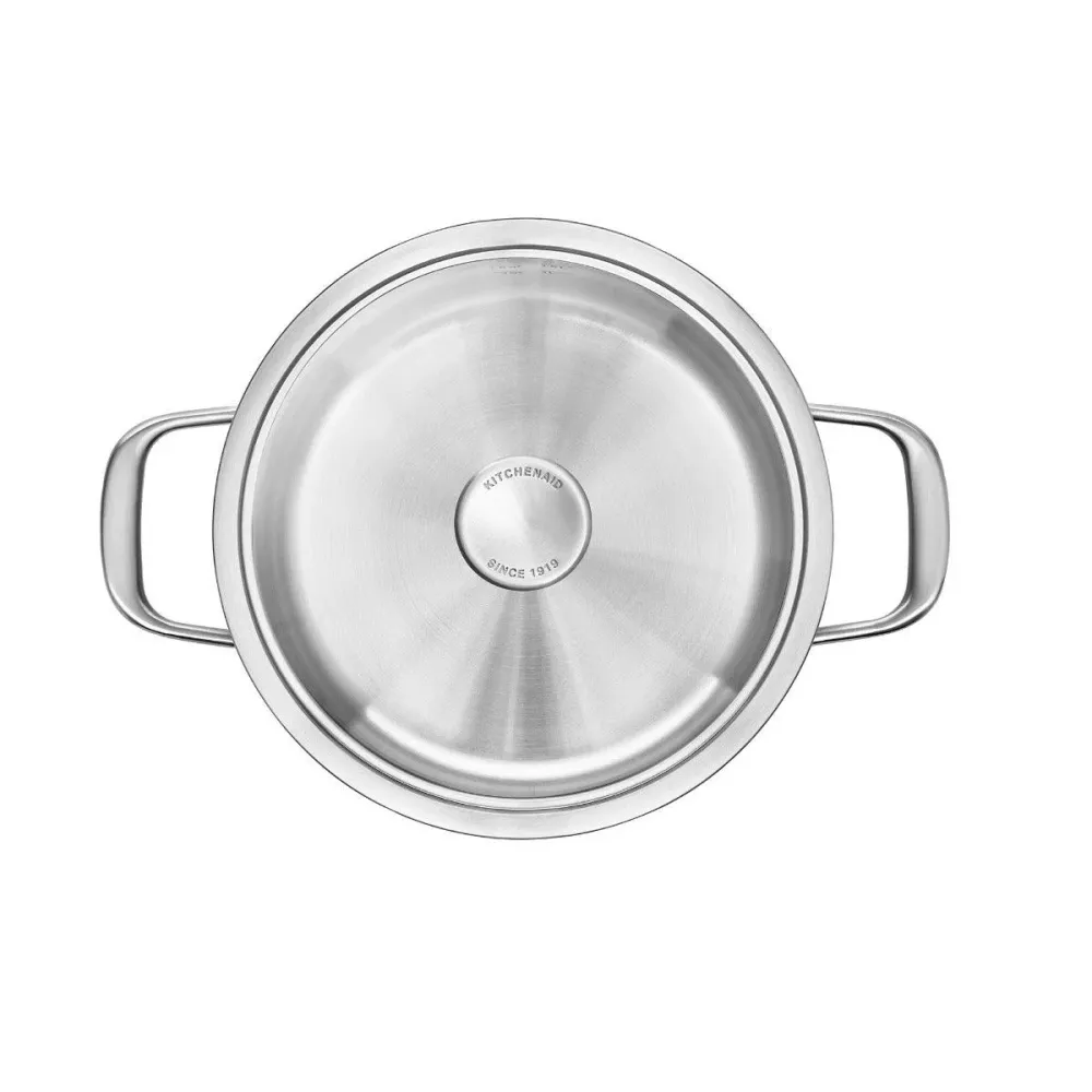 KitchenAid Multi-Ply Stainless Steel Kookpot met deksel / 4,91L 24cm KITCHENAID COOKWARE