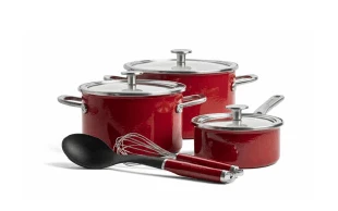 KitchenAid Pannenset Empire Red - 8-delig KITCHENAID COOKWARE