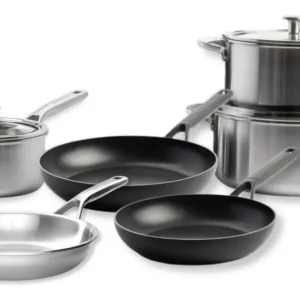 KitchenAid Pannenset Multi-Ply Stainless Steel 6 -delig - Kookpan ø 20, 24 cm, Steelpan ø 16 cm & Koekenpan ø 24 cm + Koek...