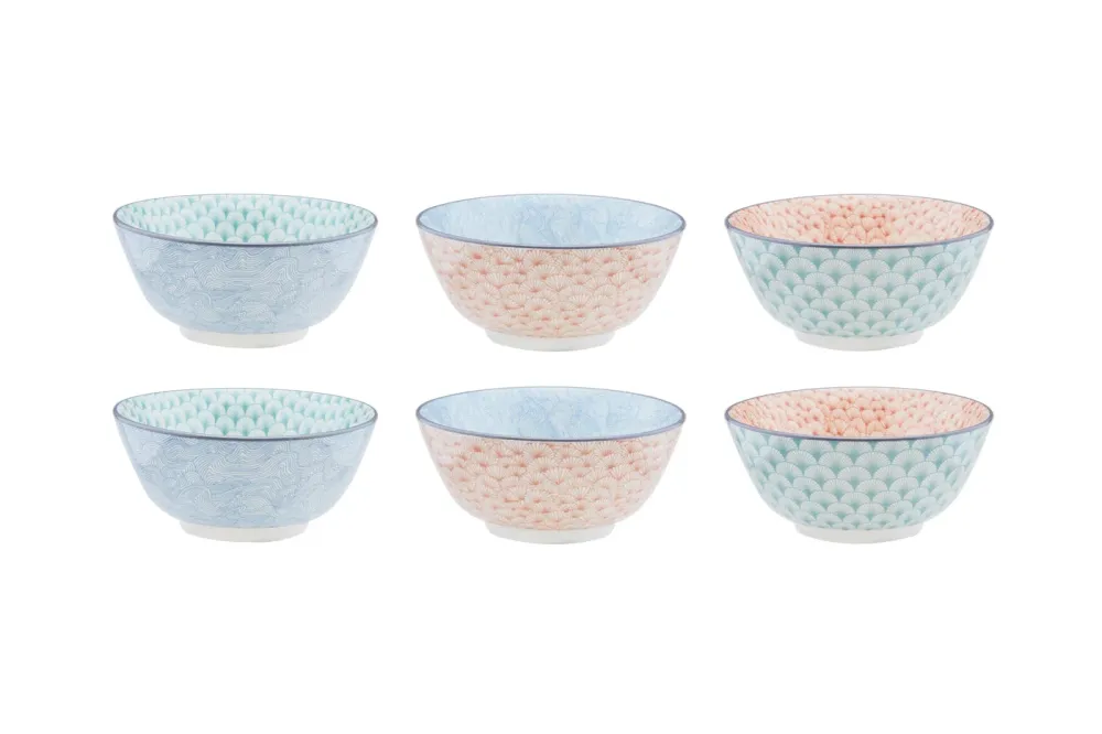 Kom PATTERN Ø15cm - 6 stuks - Pastel