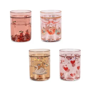 Konges Sløjd 4 Pack Glitter Bekers - 4 stuks - Rose Multi