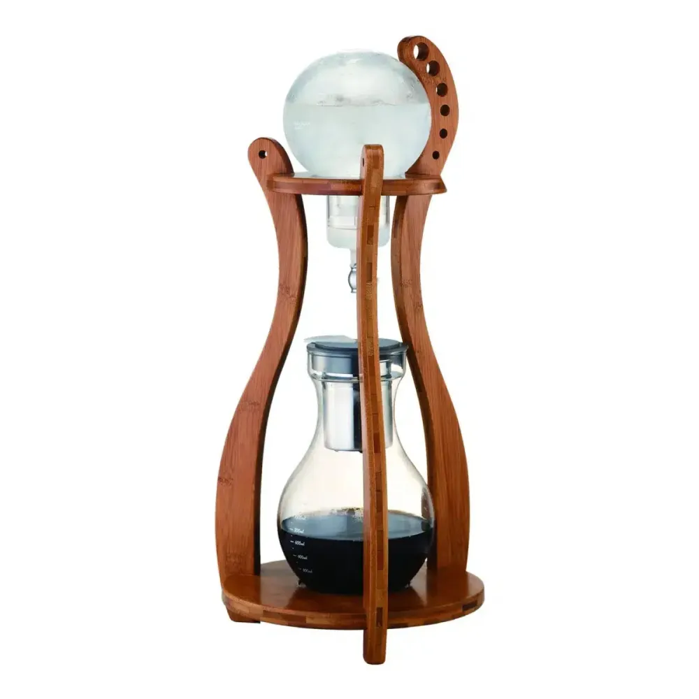 Koudwaterkoffiezetapparaat met houten standaard - 10 kopjes