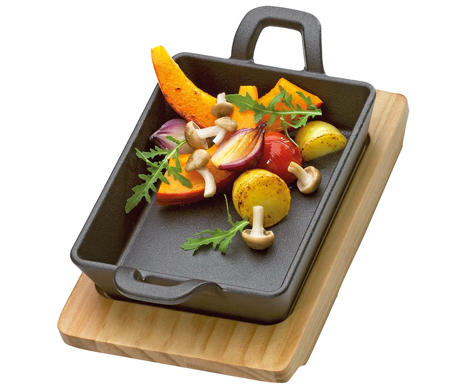 Kûchenprofi BBQ-grill-/serveerpan met houten plank Küchenprofi