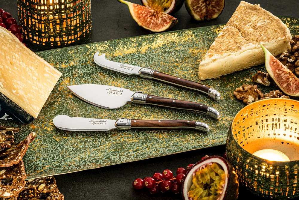 Laguiole Premium Line Kaasmessenset 3-delig dark wood