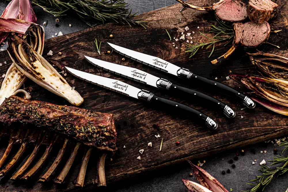Laguiole Premium Line set/6 steakmessen zwart