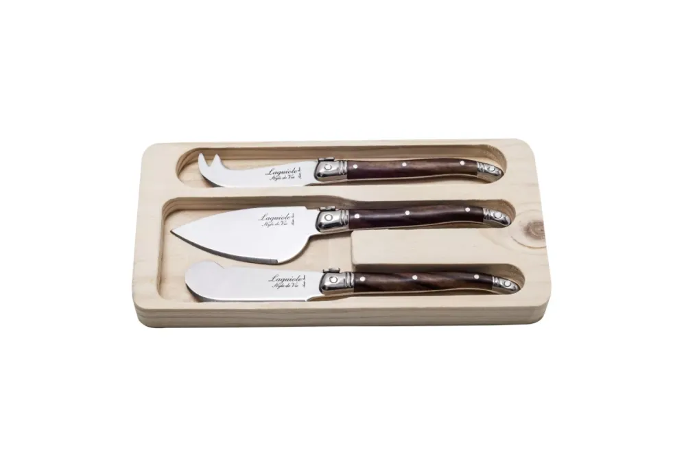 Kaasmessen Premium Line Dark Wood 3-delig Laguiole Style de Vie