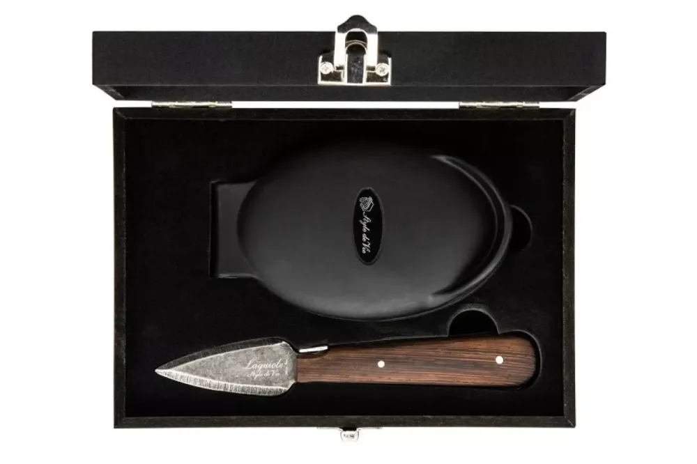 Oestermes Luxury Line Wengé Hout met Oesterhouder Laguiole Style de Vie