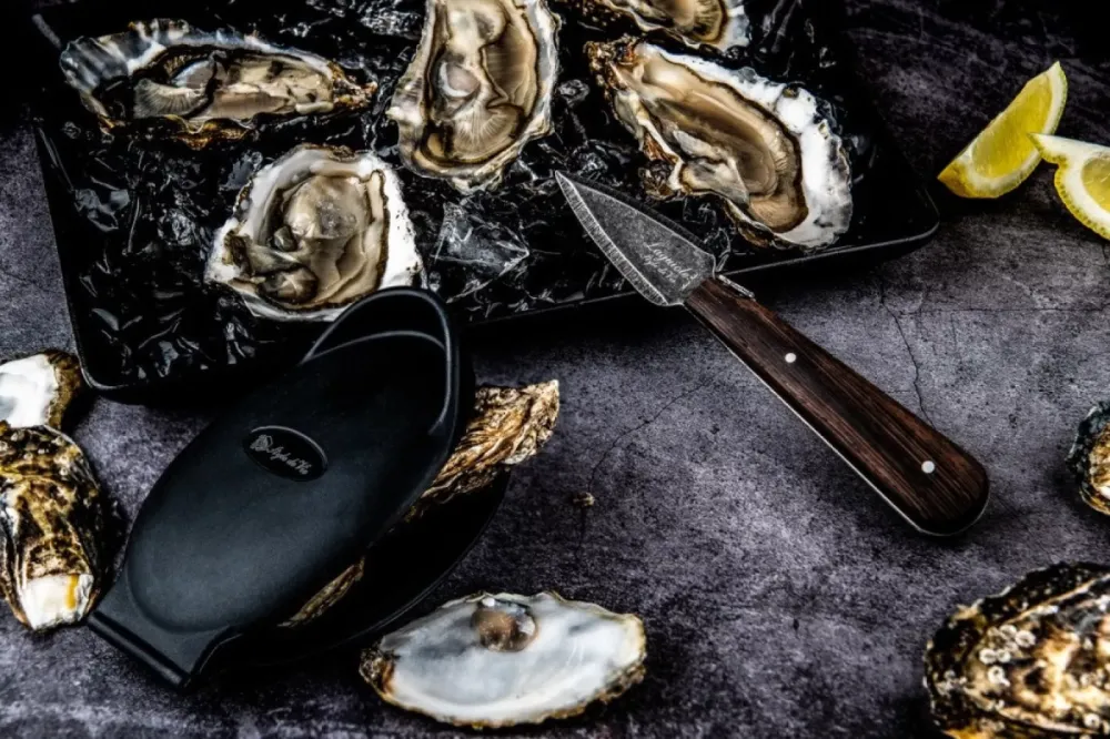 Oestermes Luxury Line Wengé Hout met Oesterhouder Laguiole Style de Vie